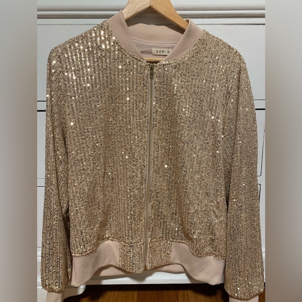 Sequin bomber jacket